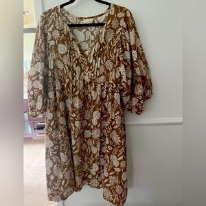 Universal Threads NWT Boho Ochre Floral Mini Dress